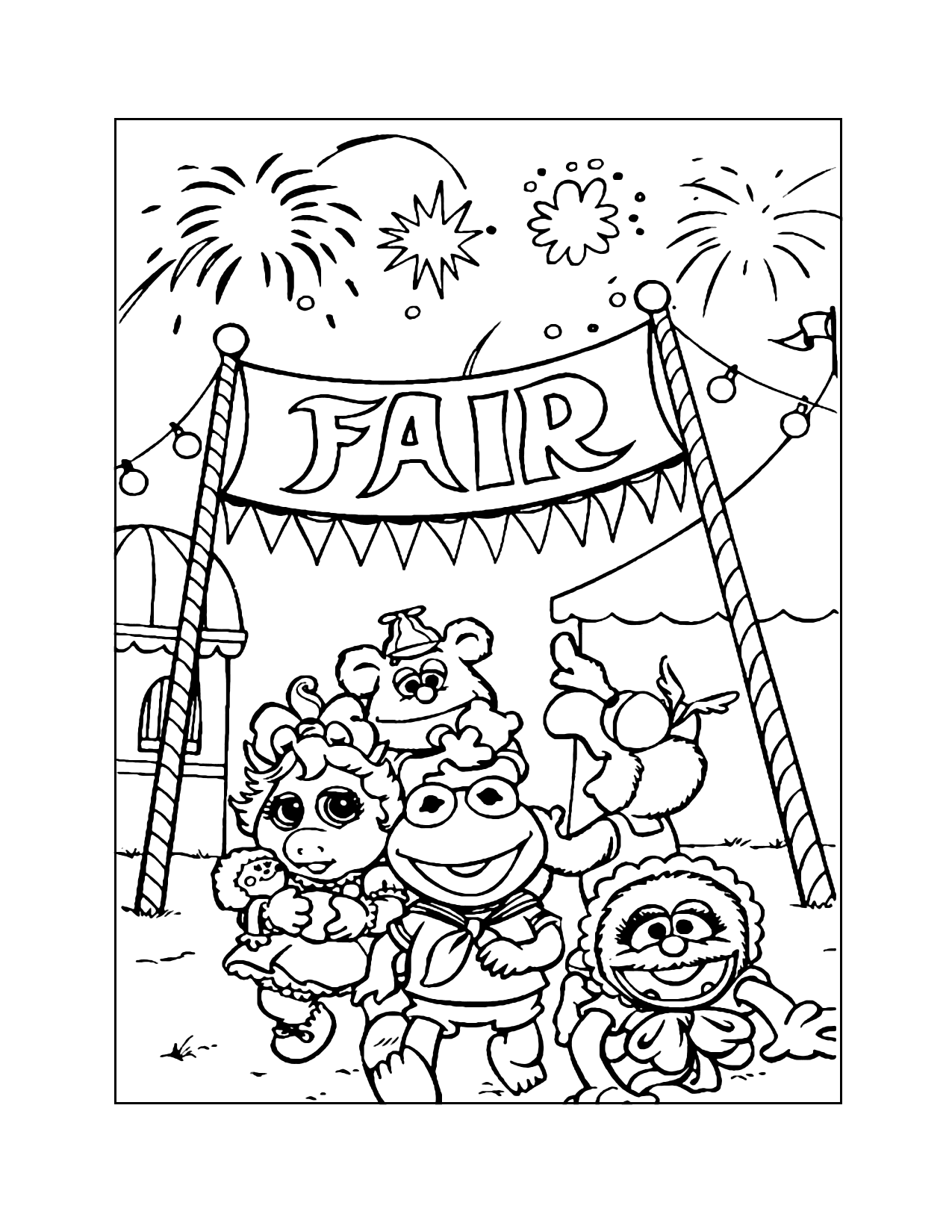 Muppet Babies Characters Coloring Page