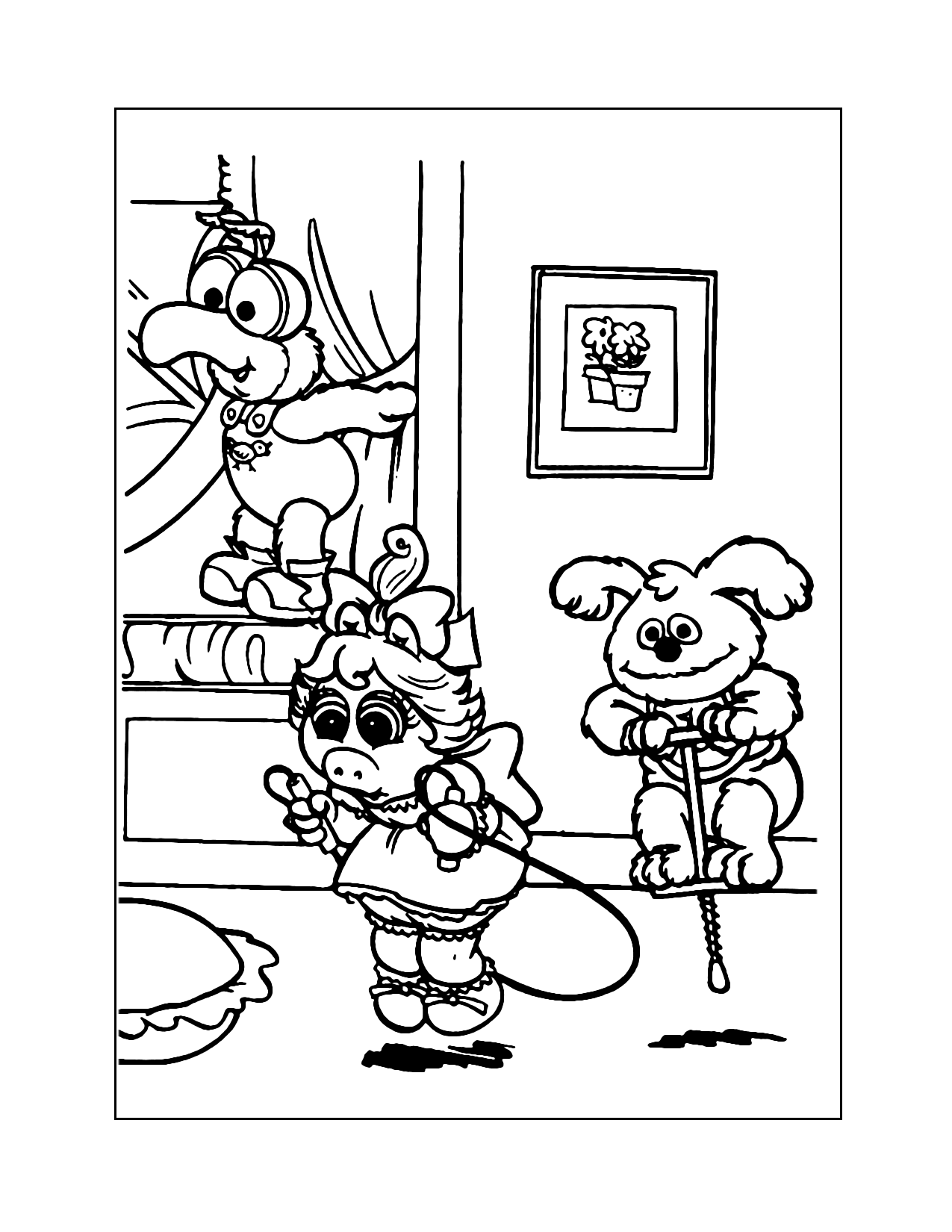 Muppet Babies Playing Coloring Page