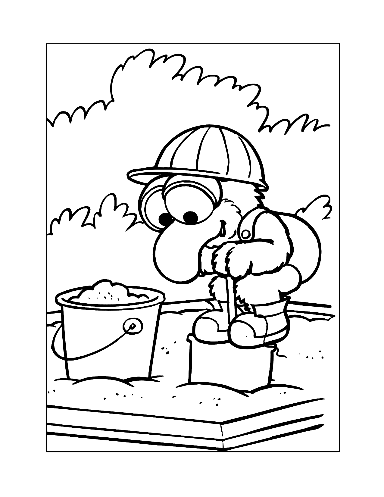 Muppet Baby Gonzo In Construction Hat Coloring Page