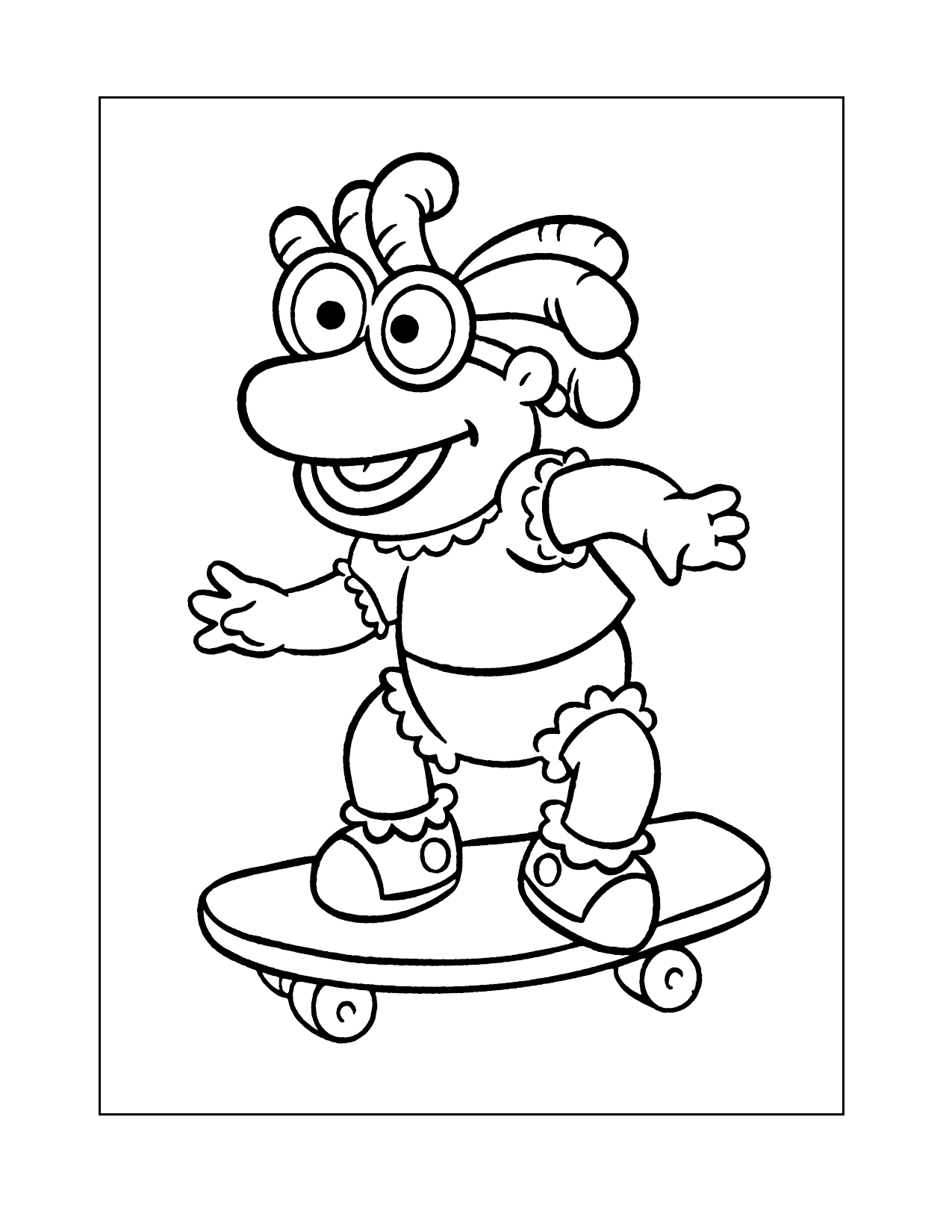 Muppet Baby On Skateboard Coloring Page