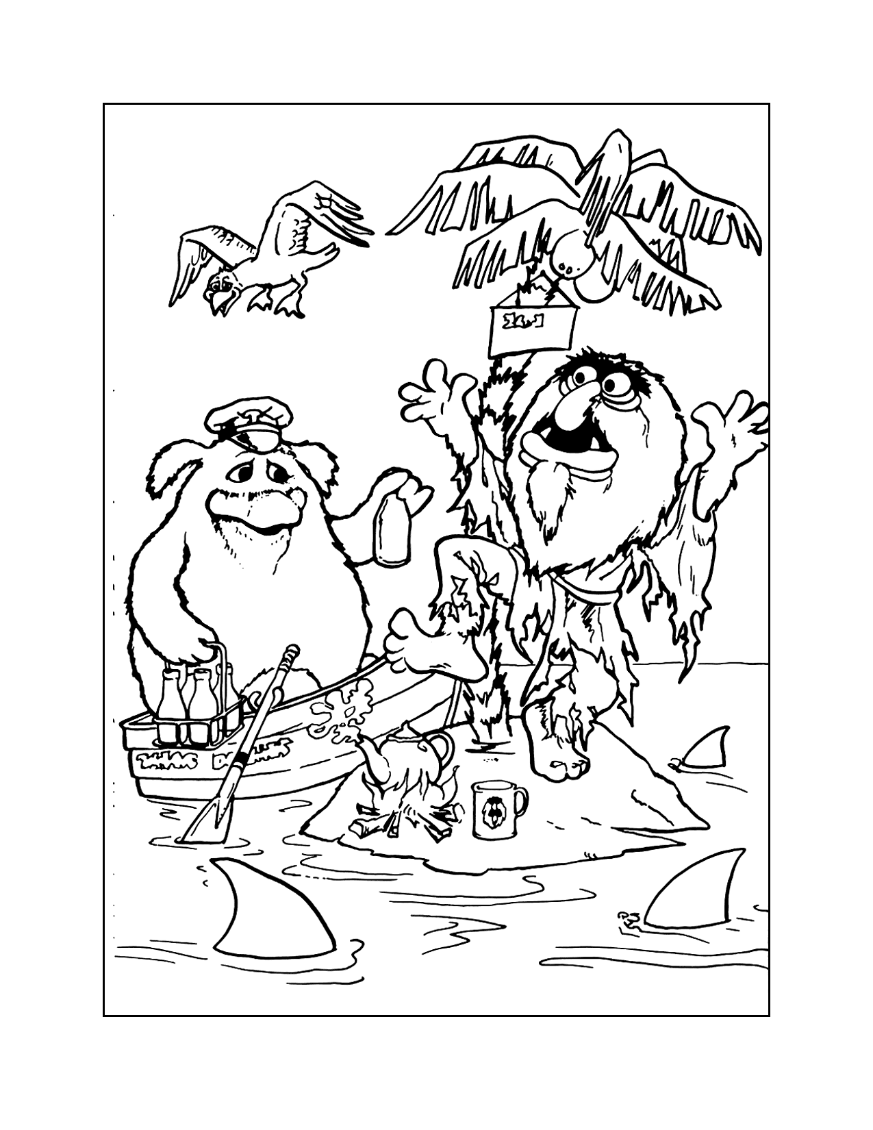 Muppet Monsters On Deserted Island Coloring Page