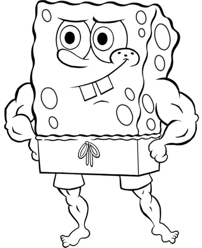 MuscleBob - Spongebob Coloring Pages