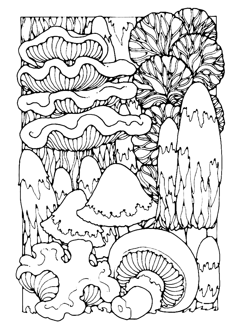 Mushroom Art For Coloring