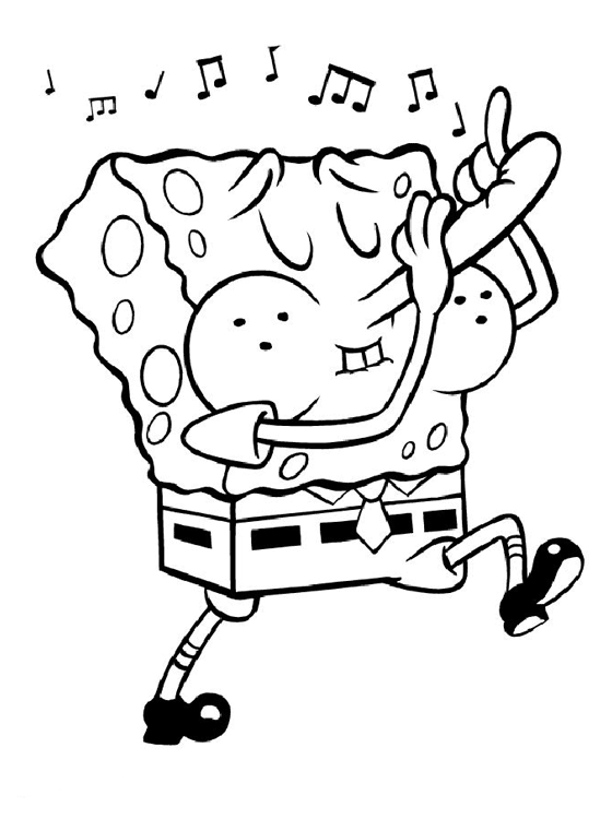 Musical Spongebob Coloring Pages