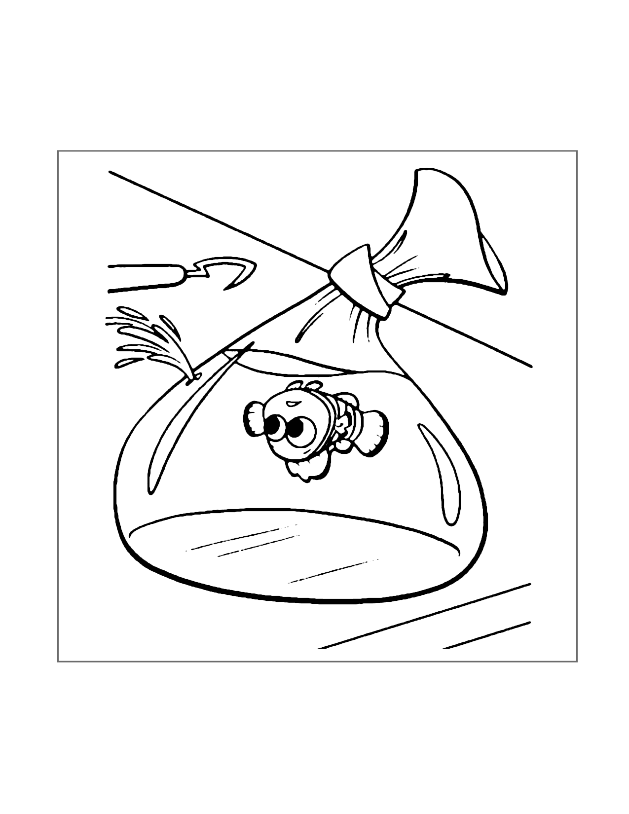 Nemo Is Caught Coloring Page