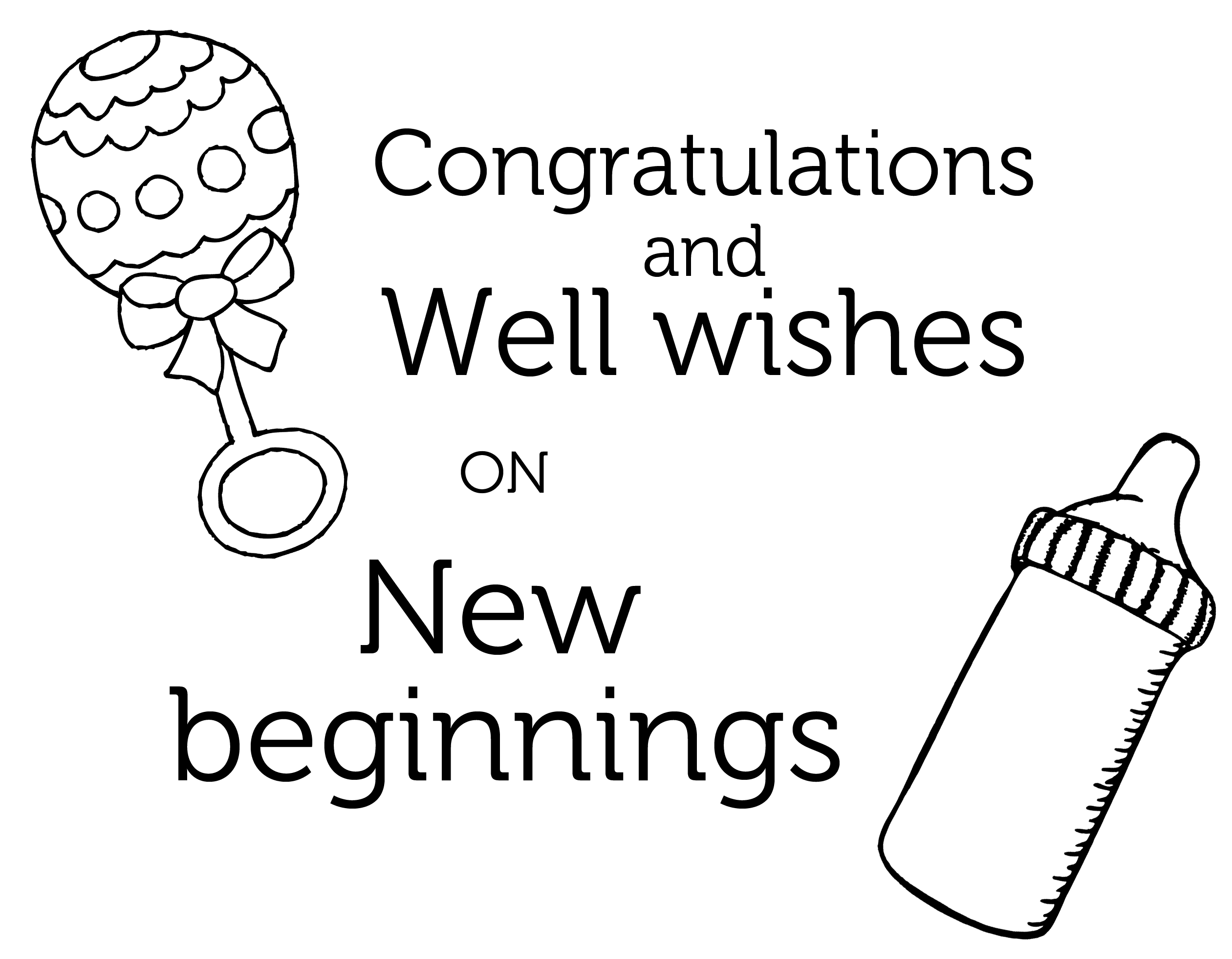 New Beginnings Baby Shower Coloring Page