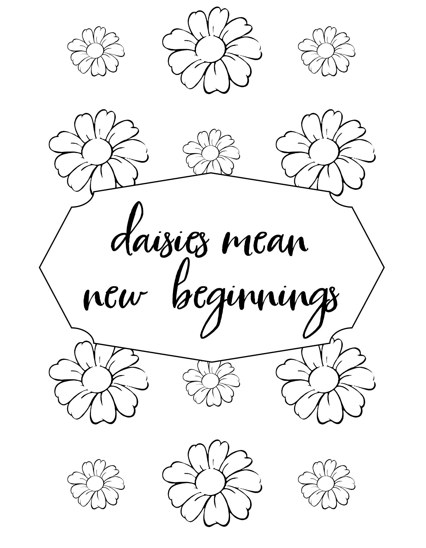 New Beginnings Daisy Coloring Pages