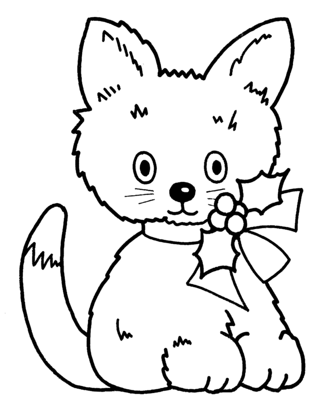 New Pet For Christmas Coloring Page For Preschoolers