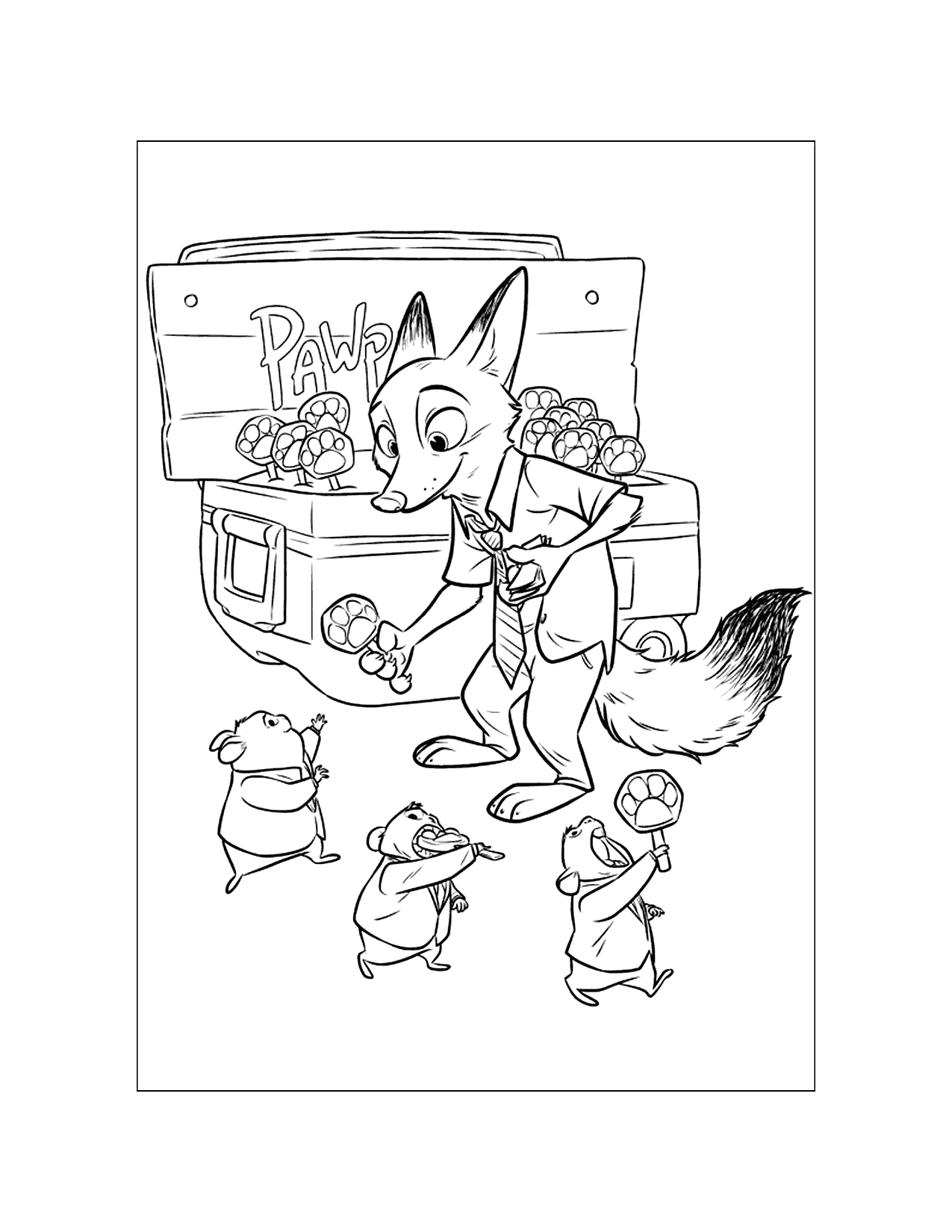 Nick Selling Popsicles Coloring Page