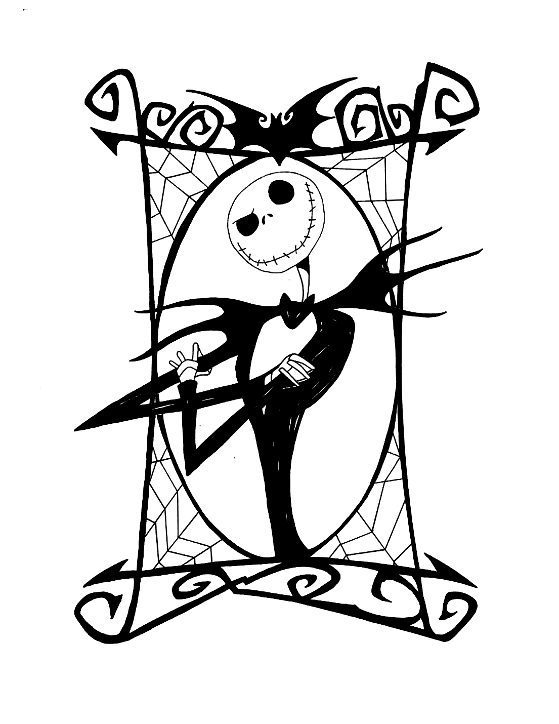 Nightmare Before Christmas Jack Coloring Page