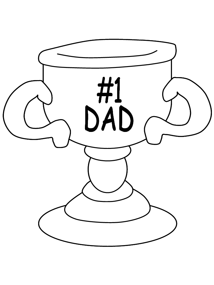 No1 Dad Trophie To Color
