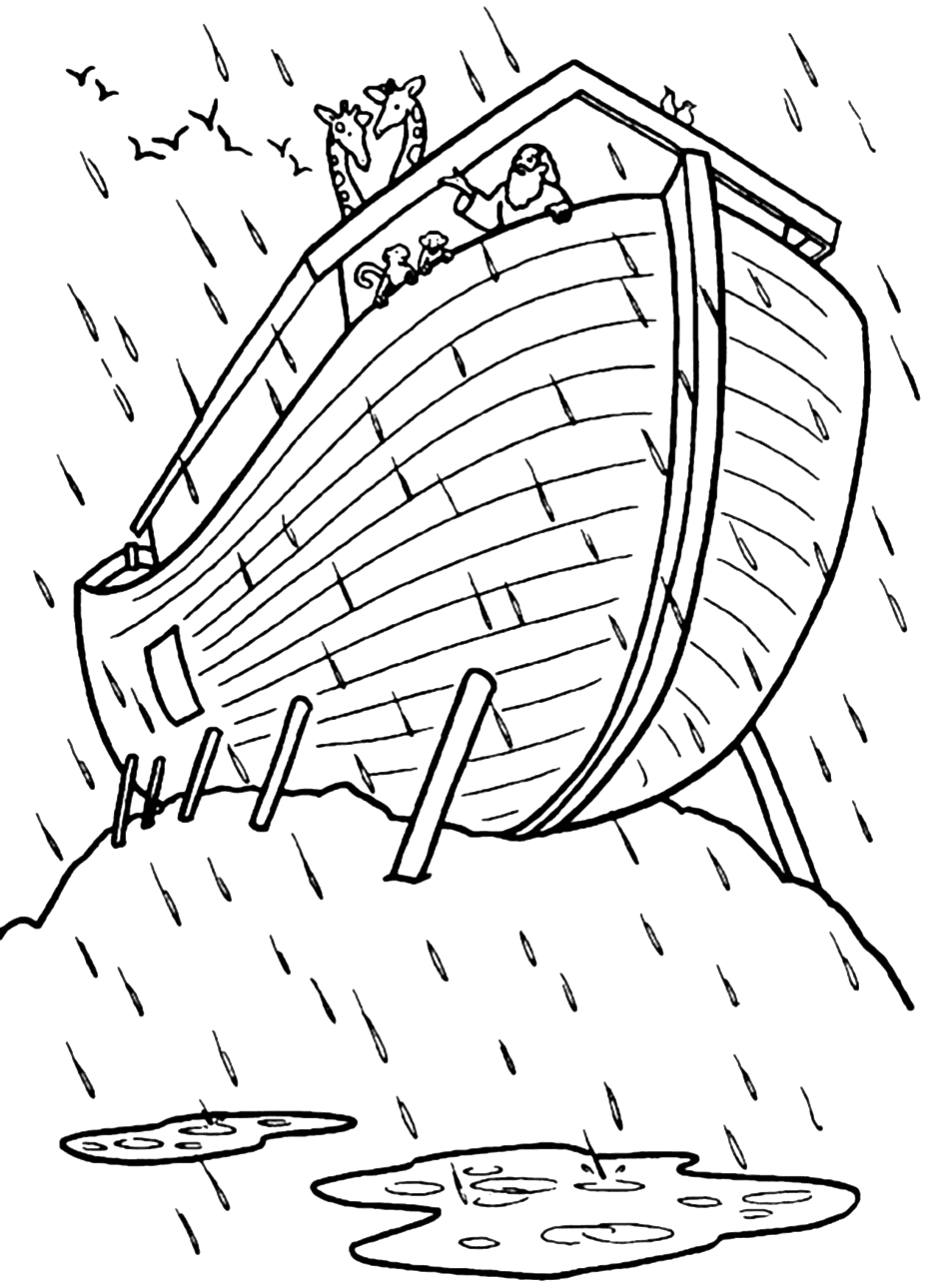 Noahs Ark Was Large Coloring Page