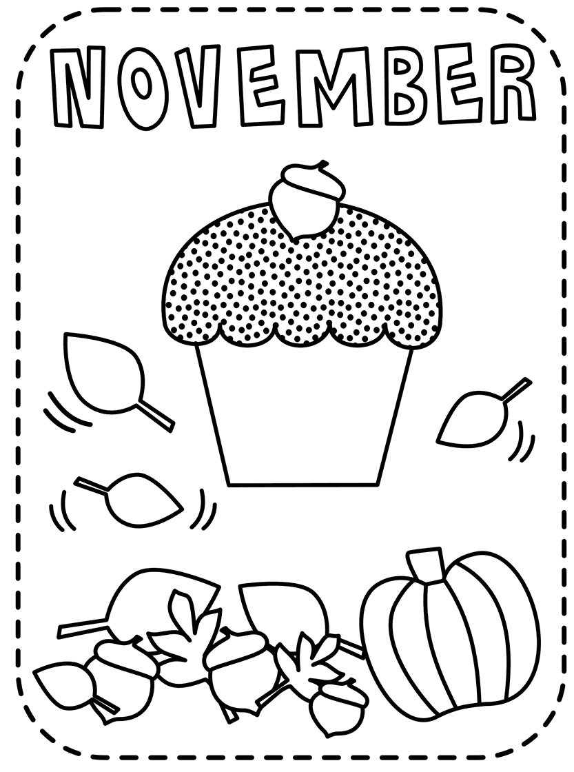 November Printable Coloring Page