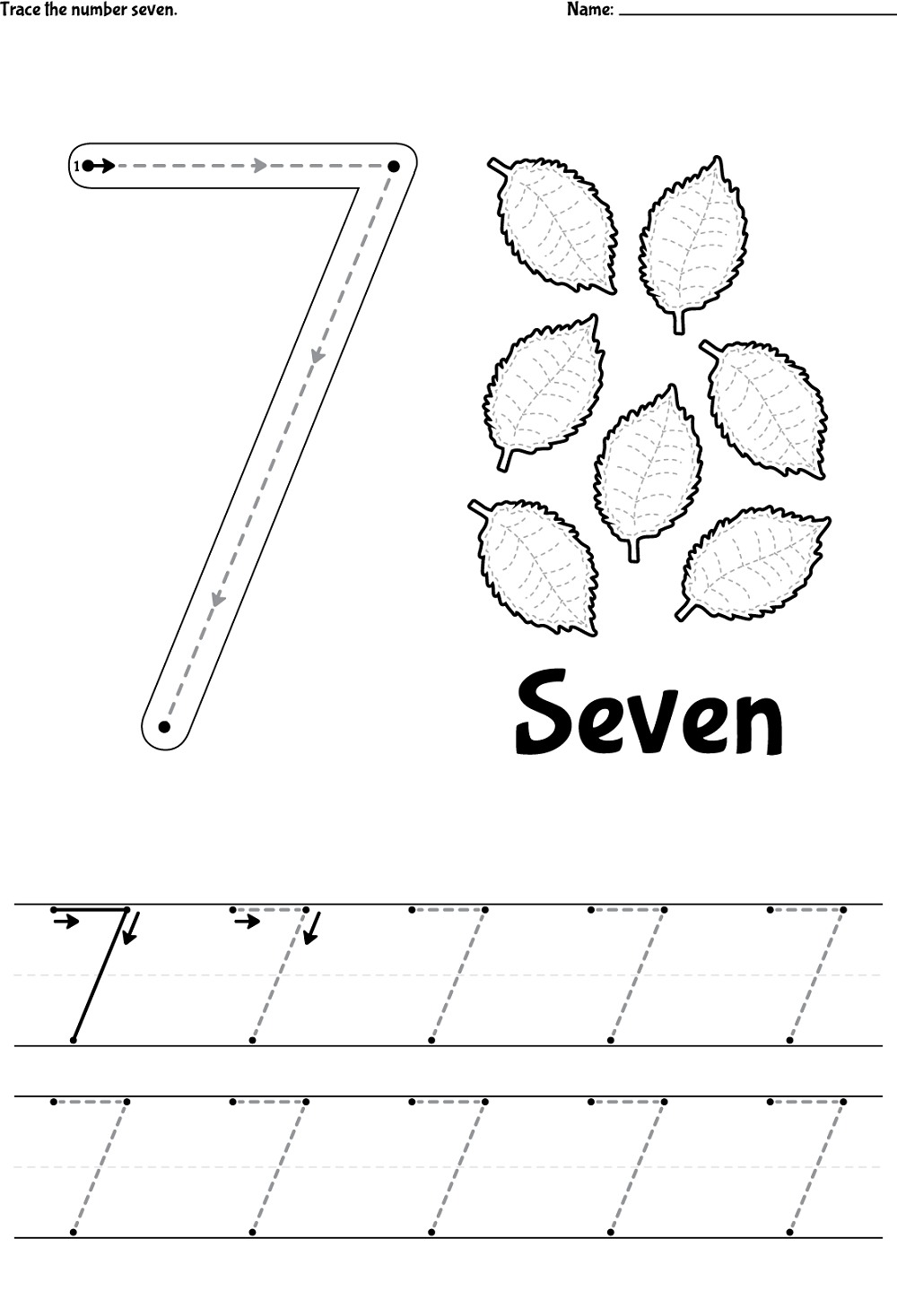 Number 7 - Math Coloring Pages