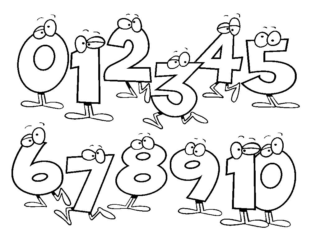Numbers Coloring Page for Preschool