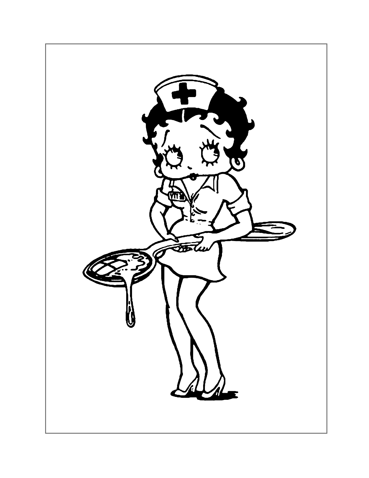 Nurse Betty Boop Coloring Page