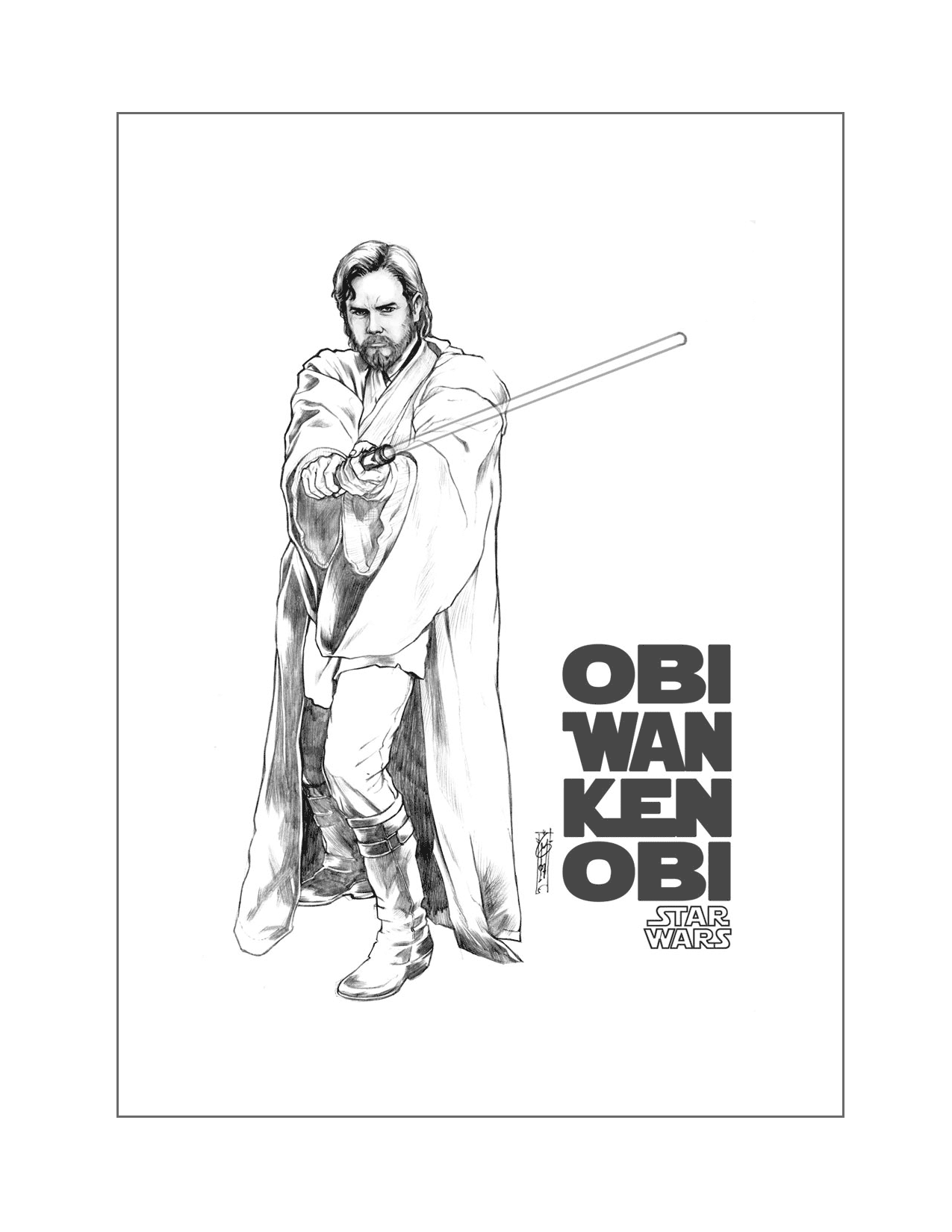 Obiwan Kenobi Star Wars Coloring Page