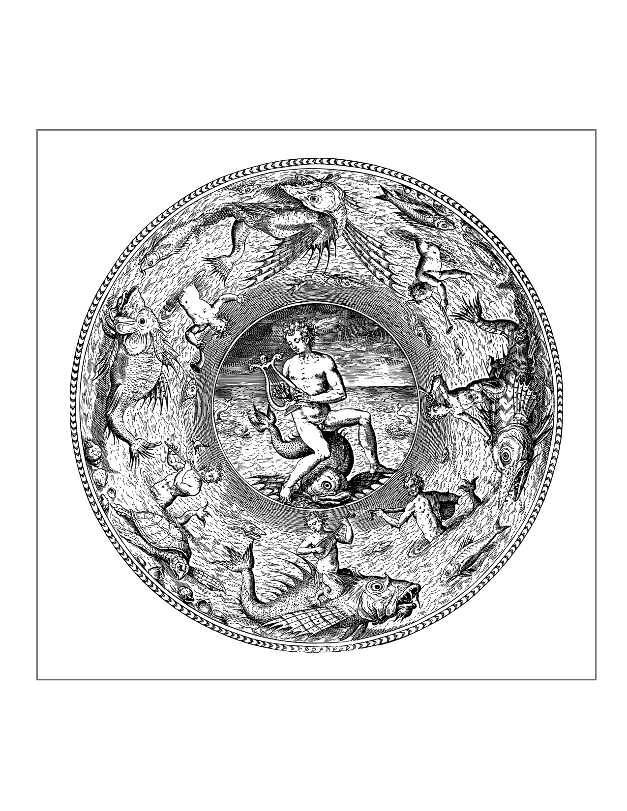 Ocean Mythology Coloring Page