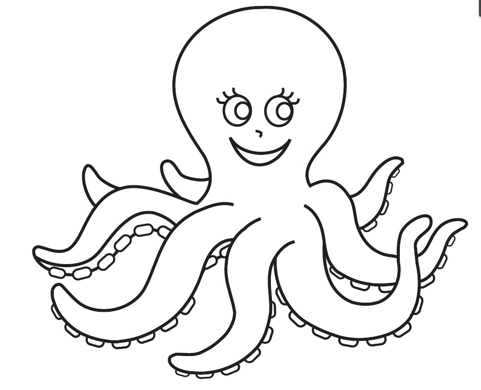 Octopus Coloring Page for Preschool