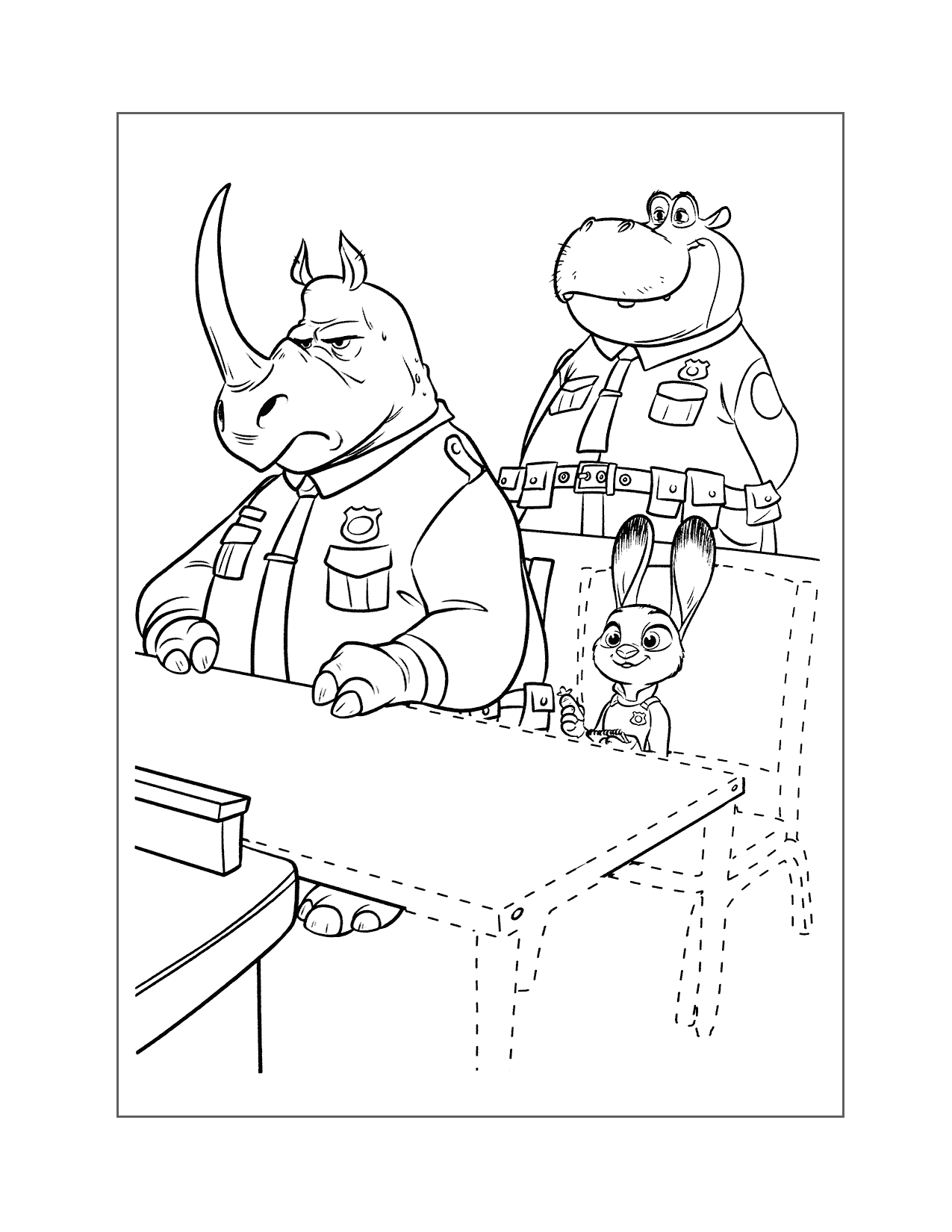 Officer Hopps First Assignment Zootopia Coloring Page