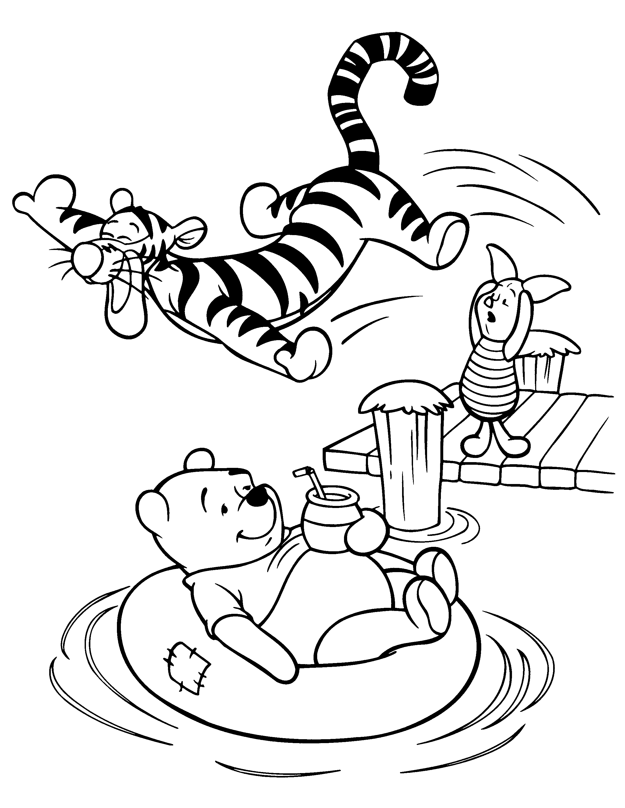 Oh No Tigger Winnie the Pooh Coloring Pages