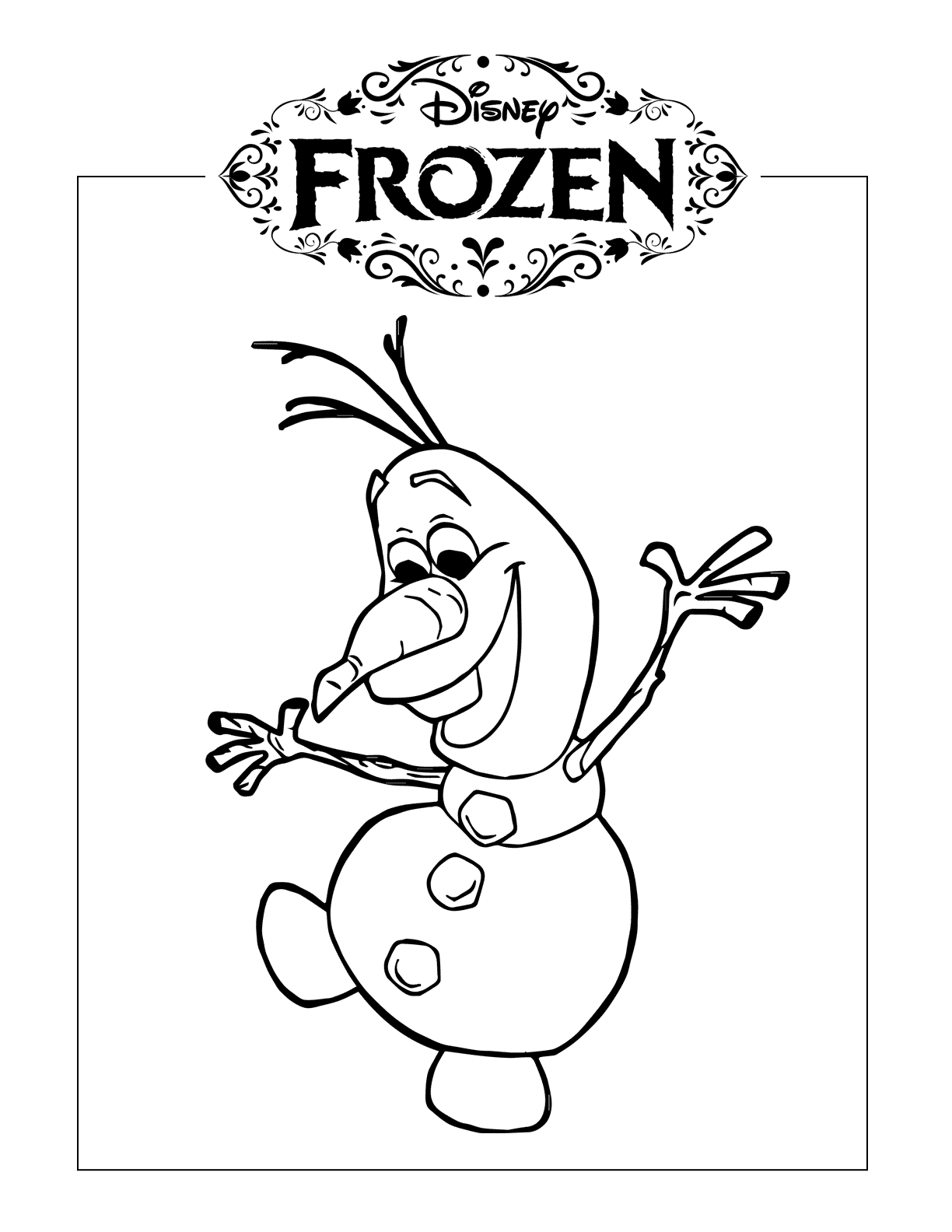 Olaf Printable Coloring Pages