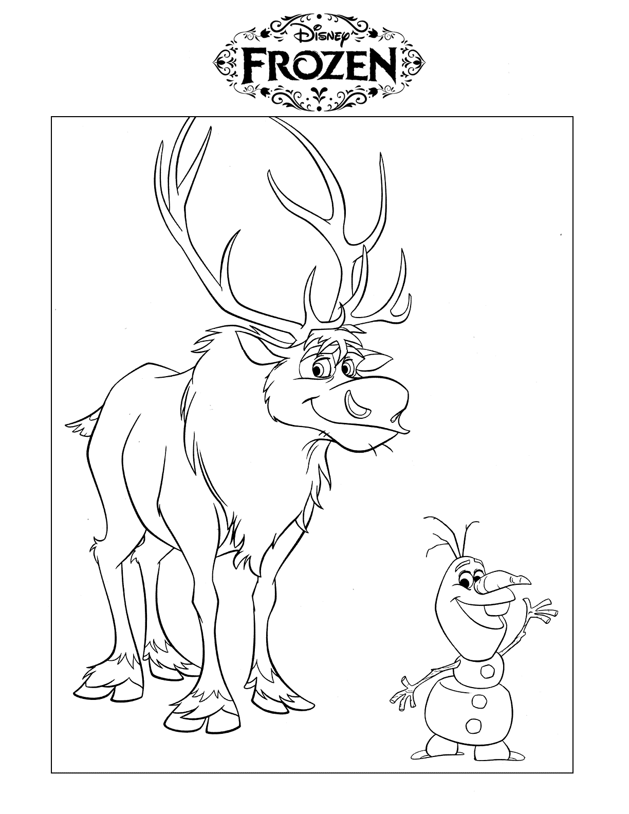 Olaf And Sven Coloring Page