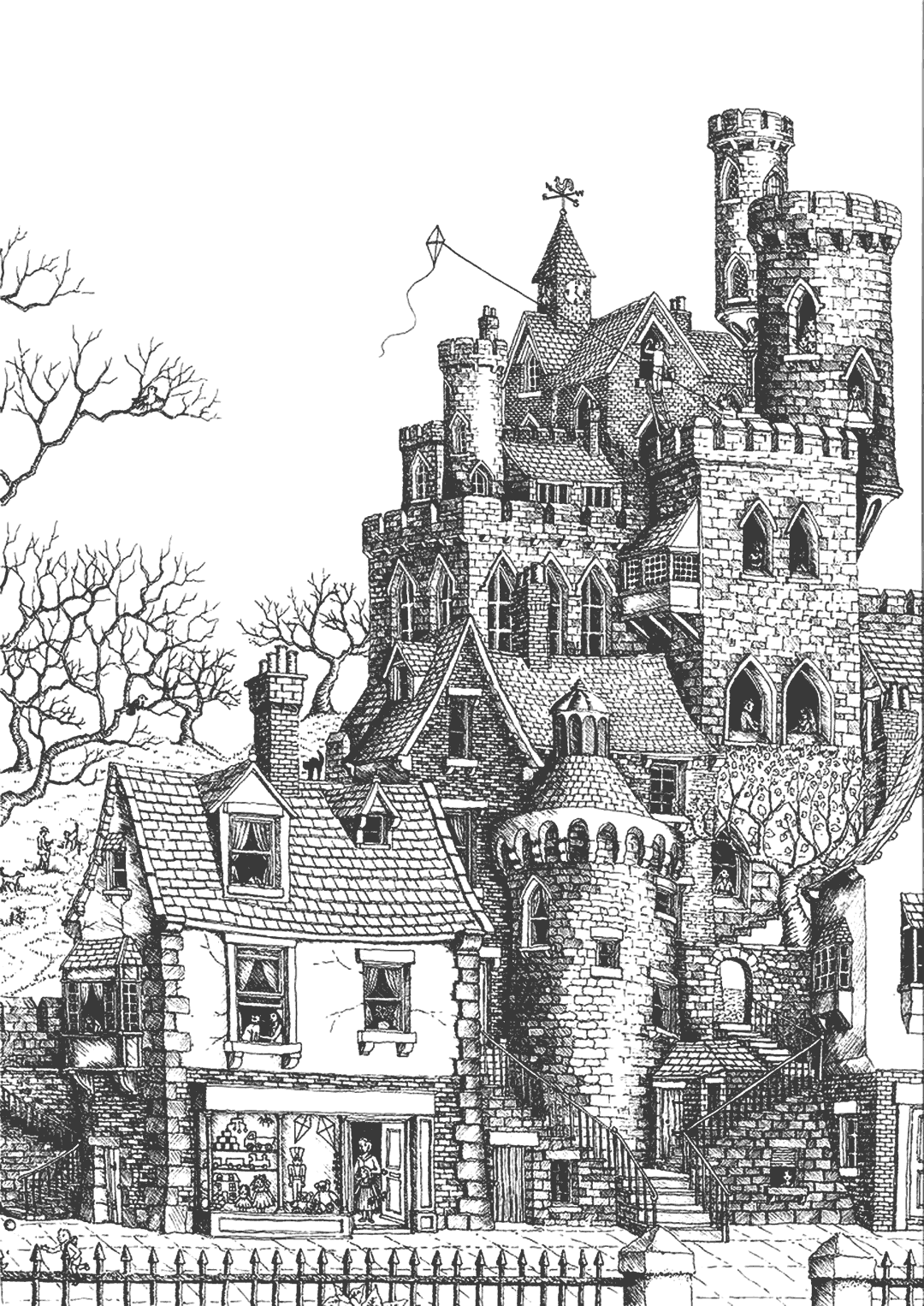 Old Castle Coloring Page Hard