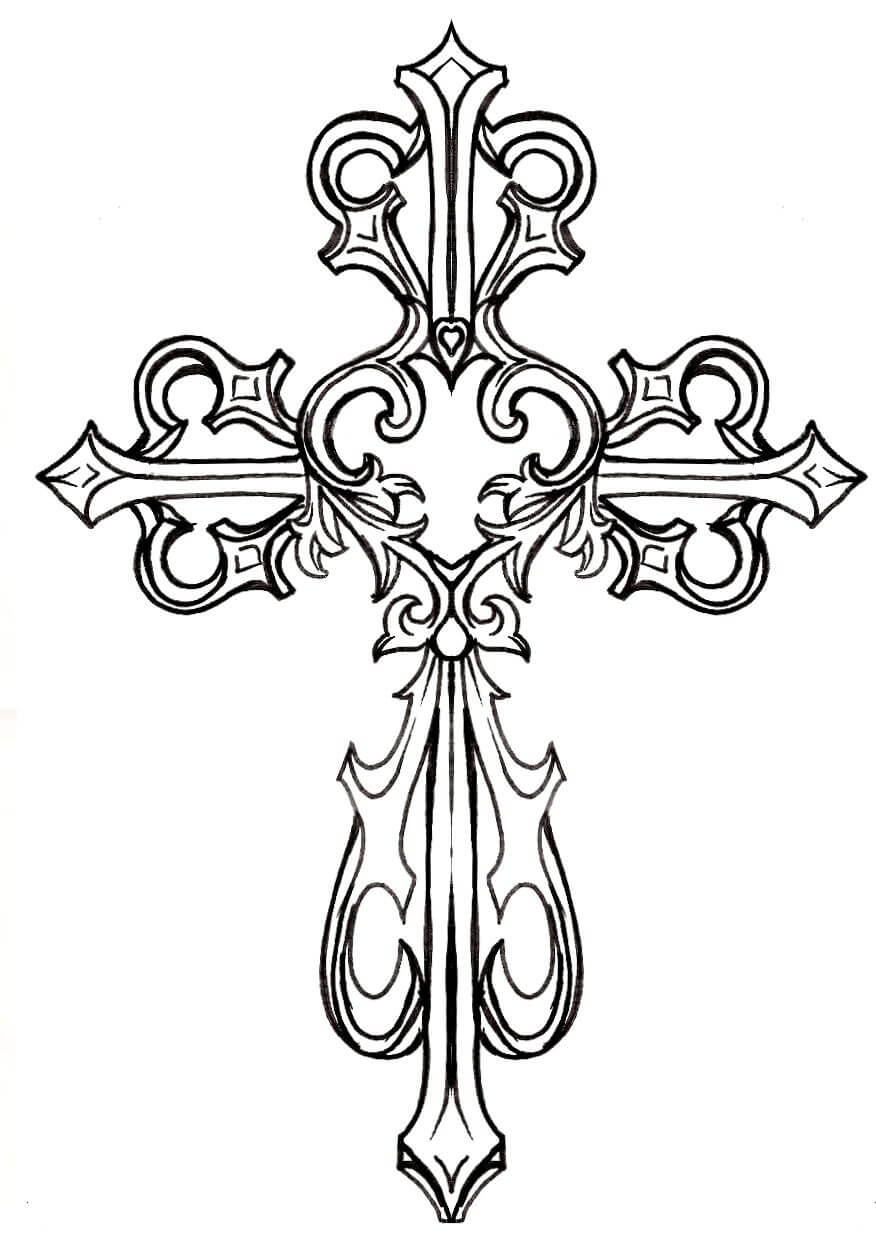 Old Cross Coloring Page