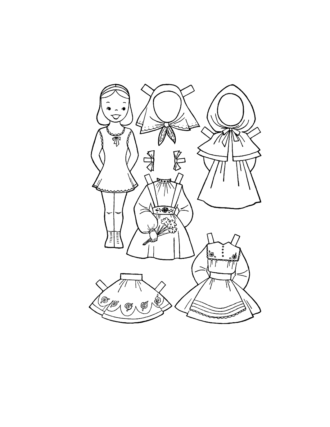 Old Fashion Paper Doll Template