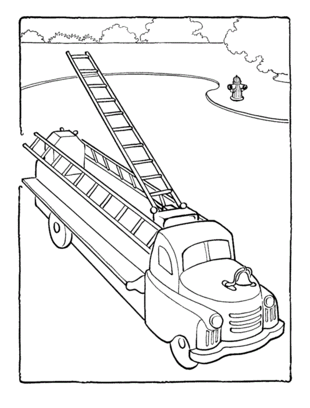 Old Fire Truck Coloring Pages