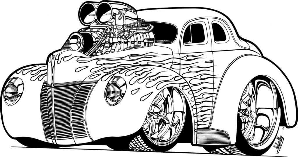 Old Muscle Car Coloring Pages