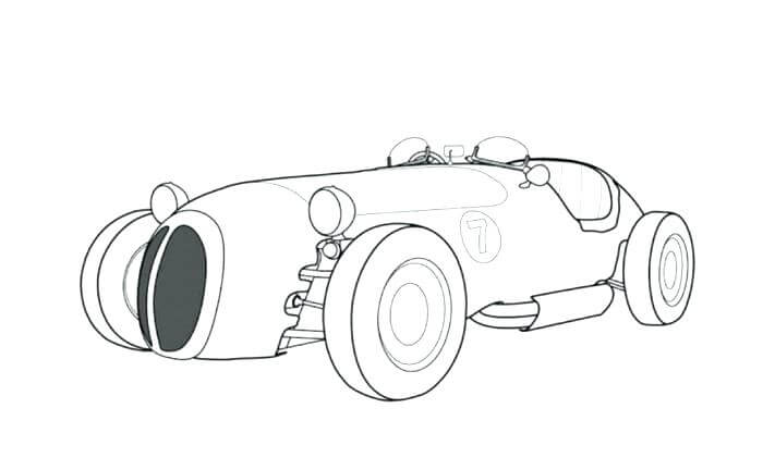 Old Race Car Coloring Page