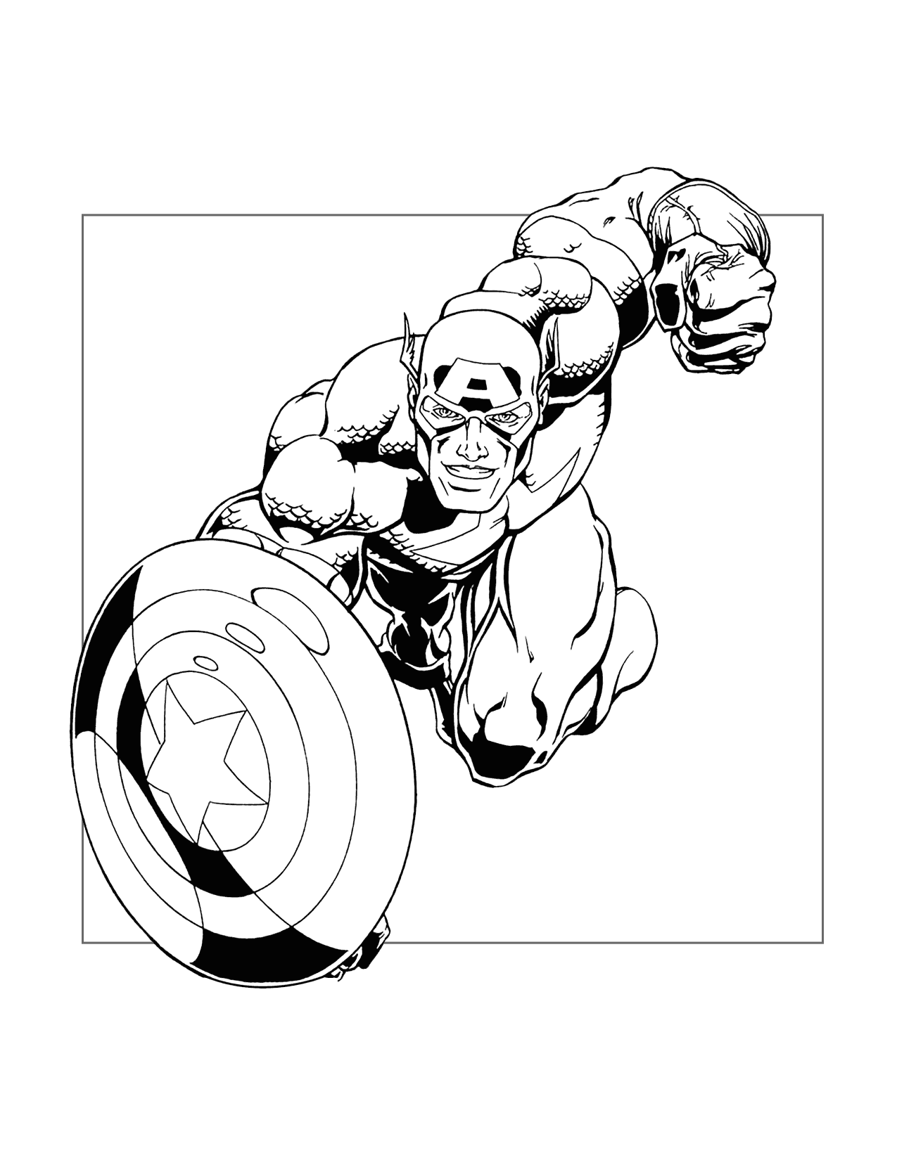 Old School Captain America With Winged Helmet Coloring Page
