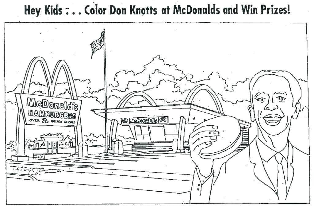 Old School McDonalds Restaurant Coloring Page
