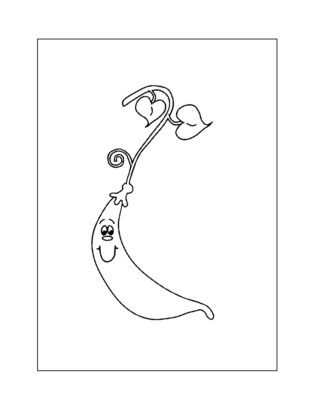 One Cute Pea Coloring Page