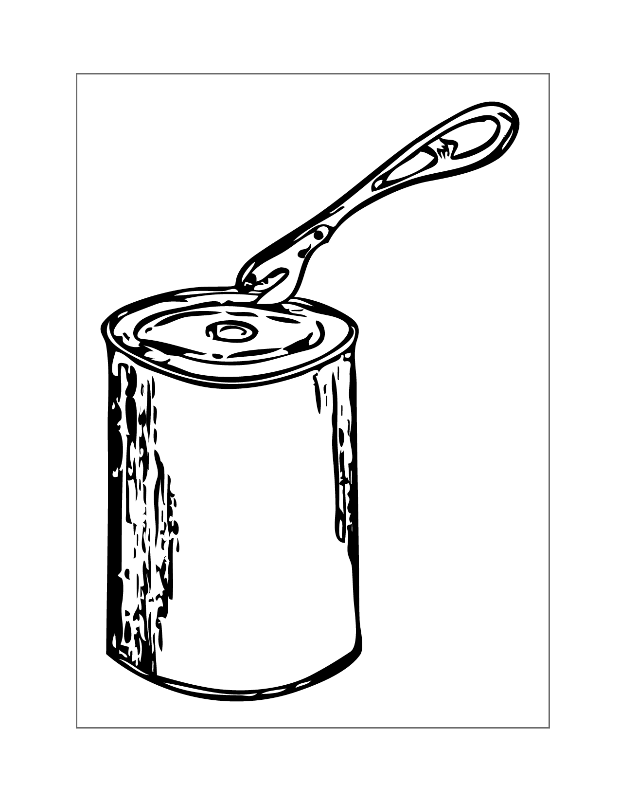 Opening Can Of Food For Camping Coloring Page