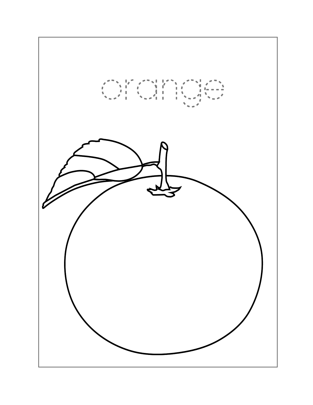 Orange Spelling Coloring Sheet