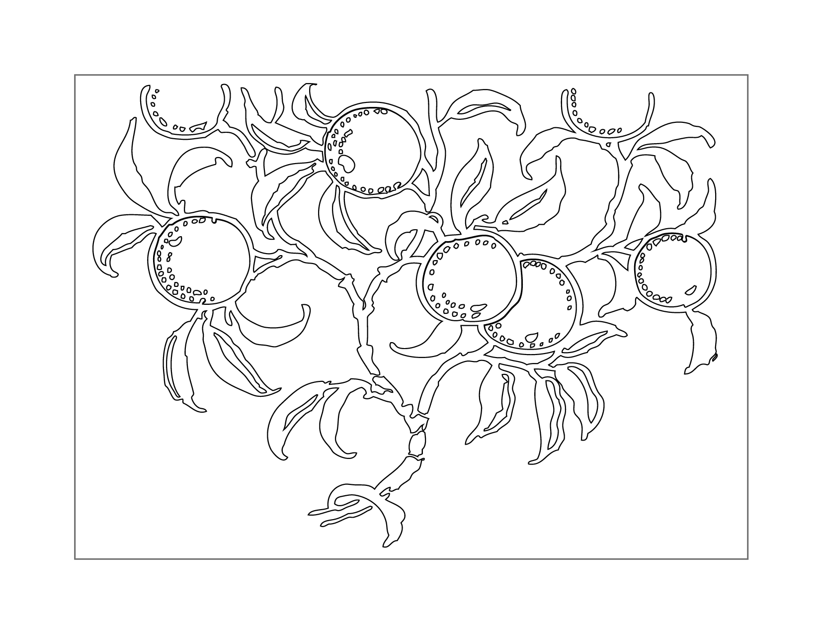 Oranges In A Tree Coloring Page