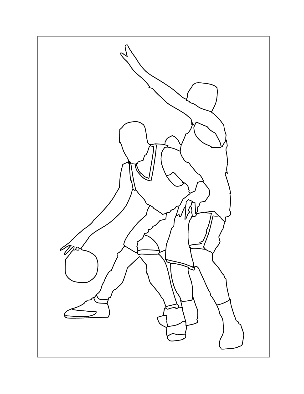 Outline Of Basketball Players For Coloring