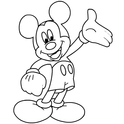Outline Of Mickey Mouse Coloring Page