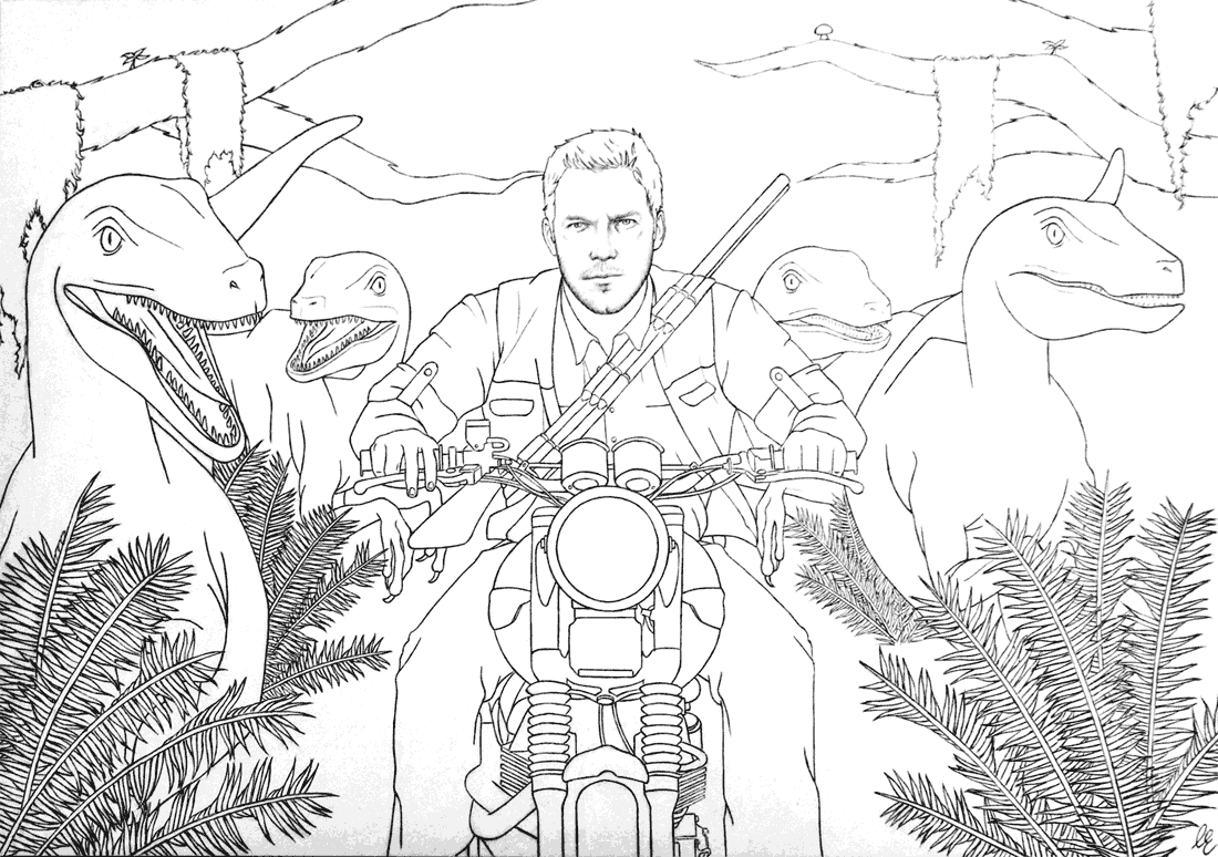Jurassic World Owen Blue Coloring Pages Coloring Pages