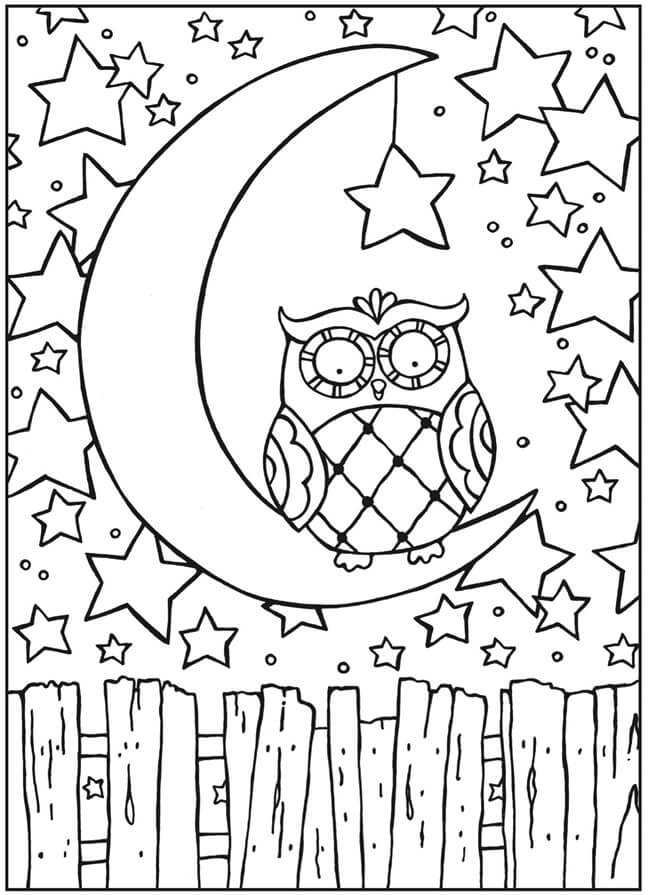 Owl Sleeping Animal Coloring Pages