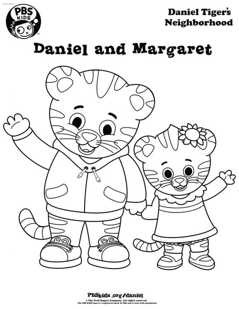 Pbs Daniel Tiger And Margaret Coloring Page