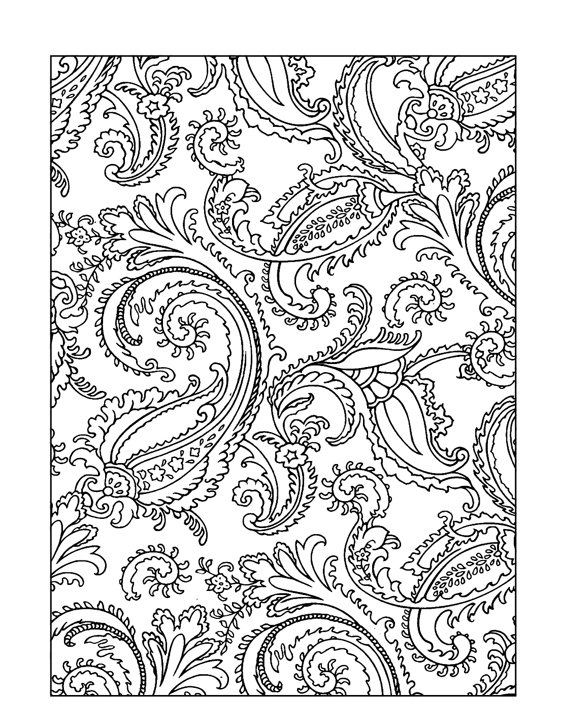 Paisley Pattern Coloring Page