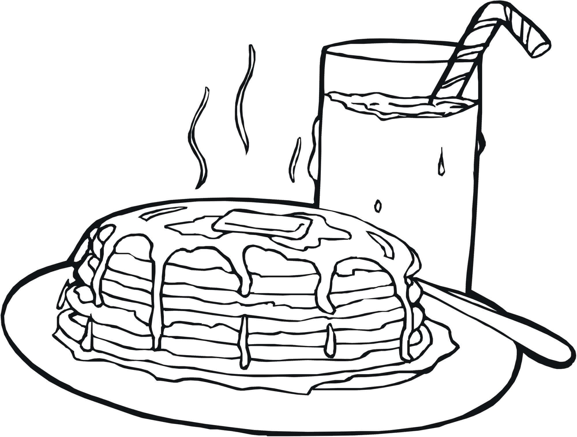 Pancakes Food Coloring Pages