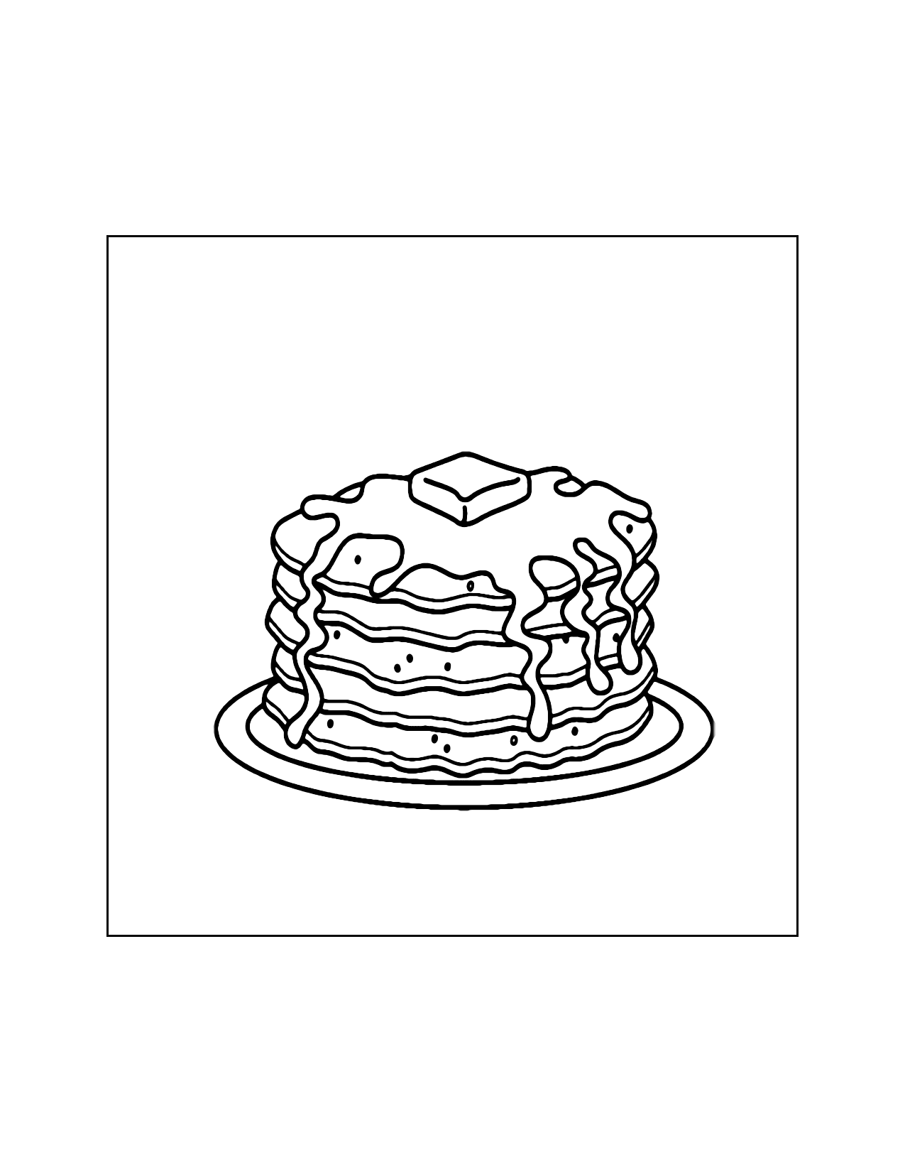 Pancakes With Butter Coloring Page