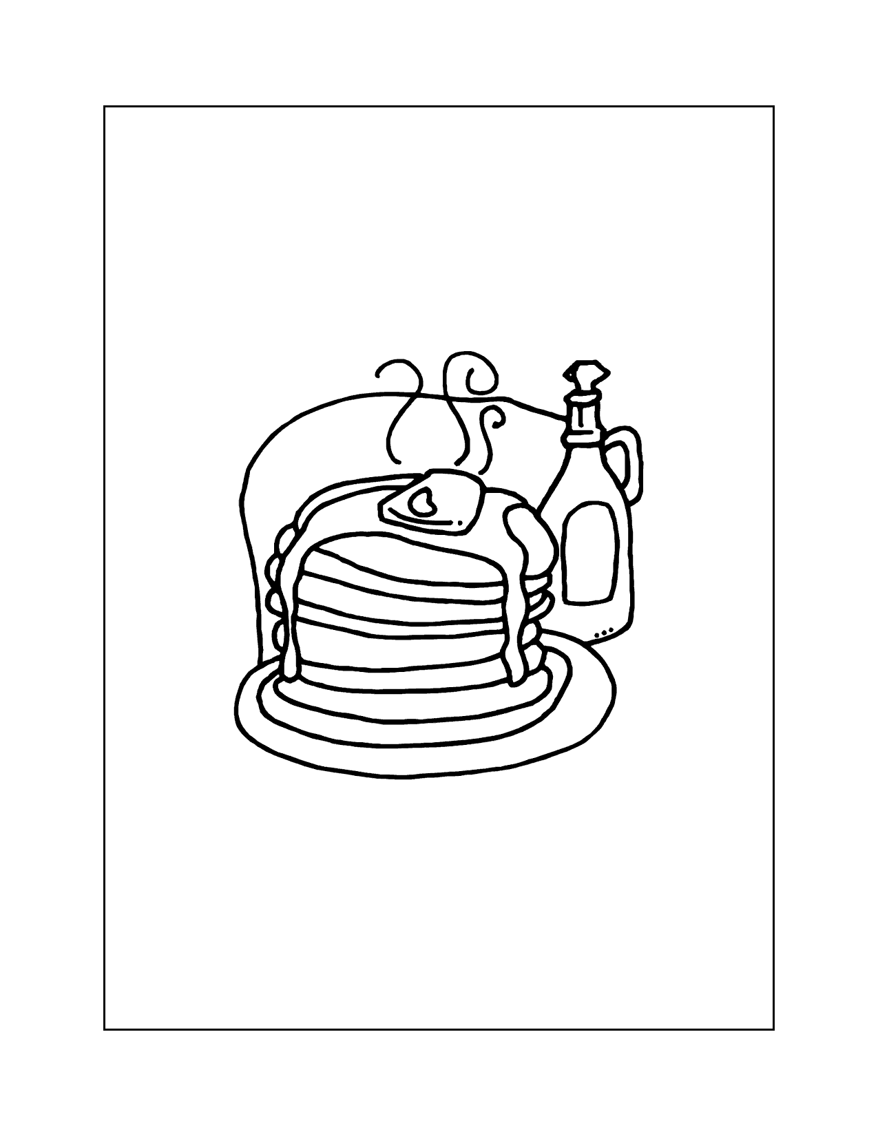 Pancakes With Butter And Syrup Coloring Page