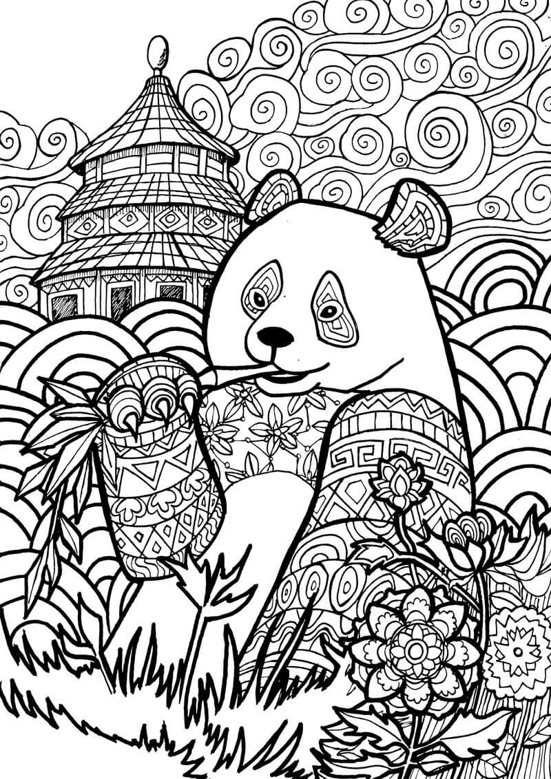 Panda Adult Coloring Pages