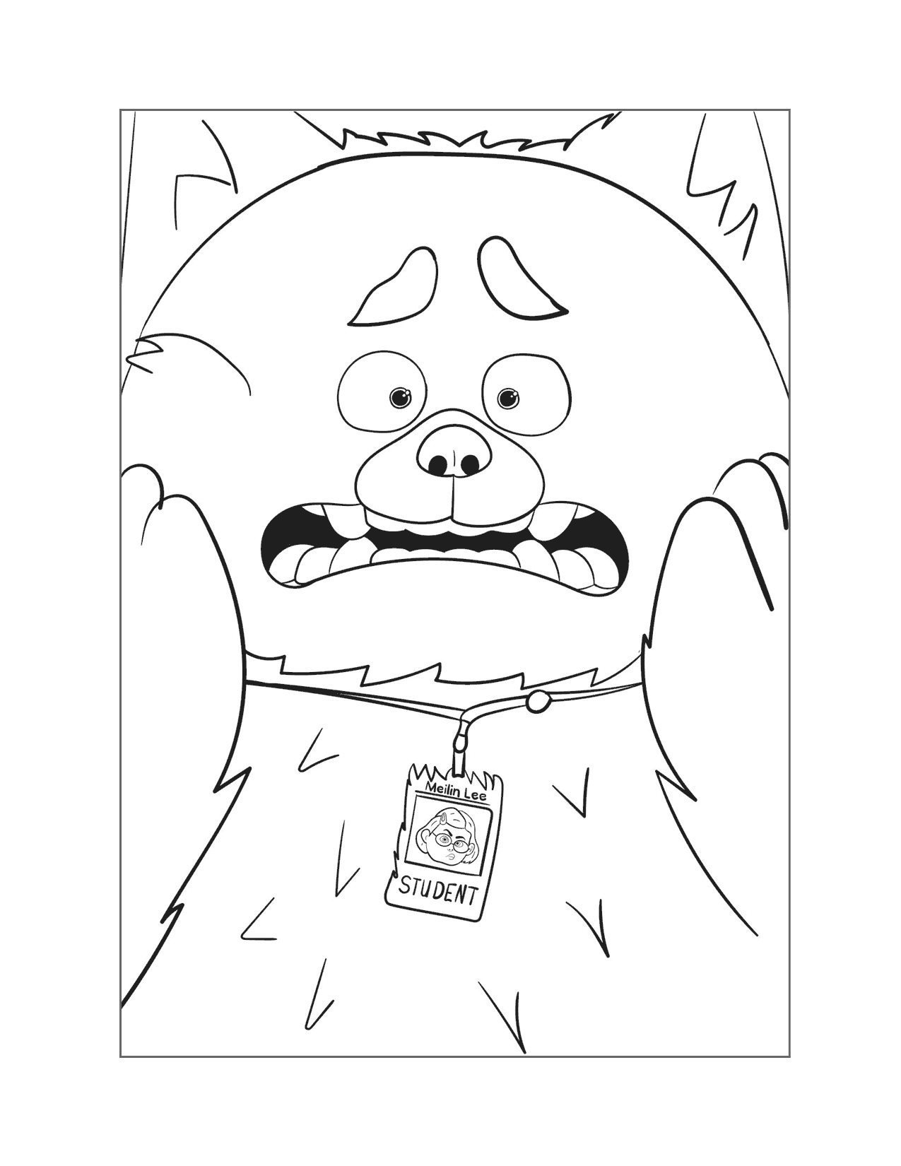 Panda Mei Turning Red Coloring Page